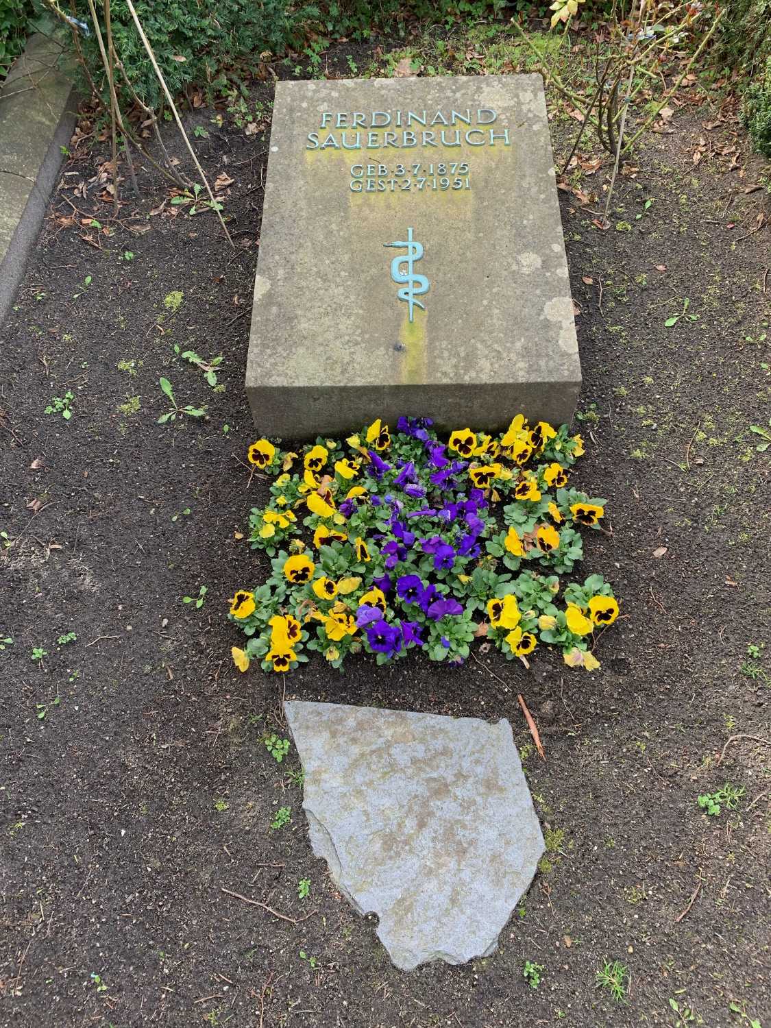 Grabstein Ferdinand Sauerbruch, Friedhof Wannsee, Lindenstraße, Berlin