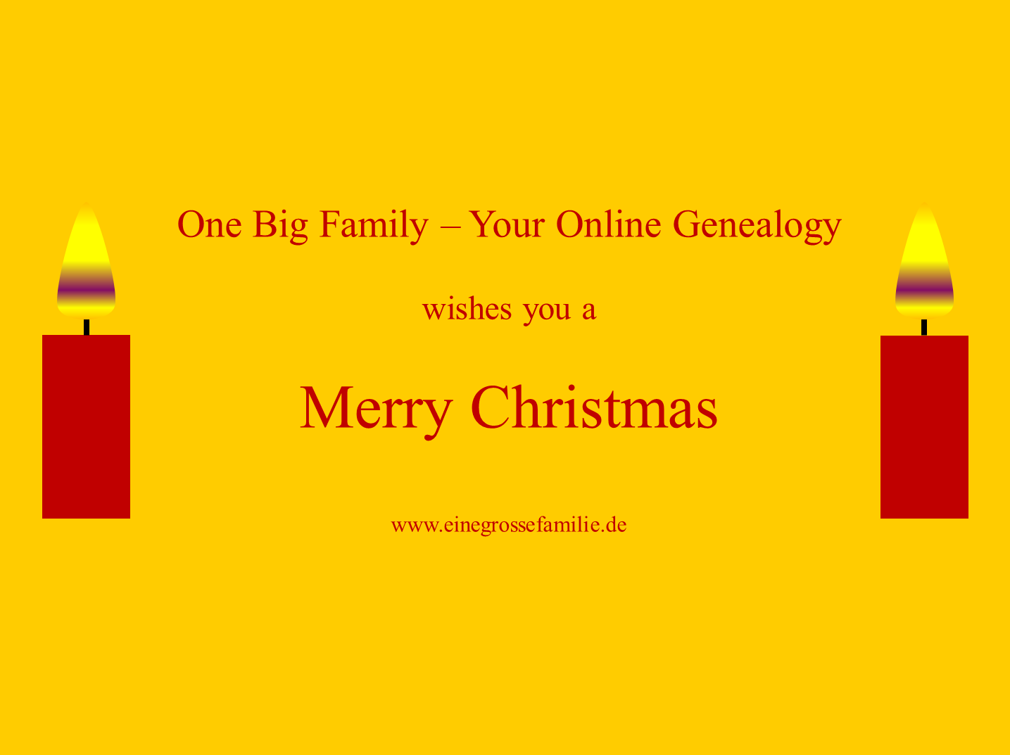 One Big Family - Your Online Genealogy wishes you a Merry Christmas